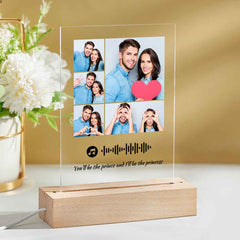Custom Photo Plaque/Night Light Personalized Music Code Best Gift for Love