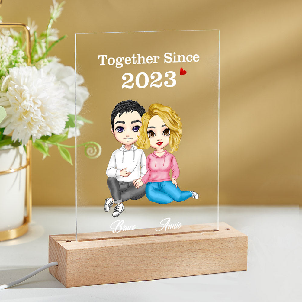 Personalised Cartoon Couple Night Light - Custom Valentine's & Anniversary Gift