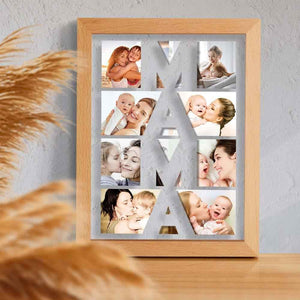 Custom Photo Night Light Wooden Frame Night Light Gift for Mom