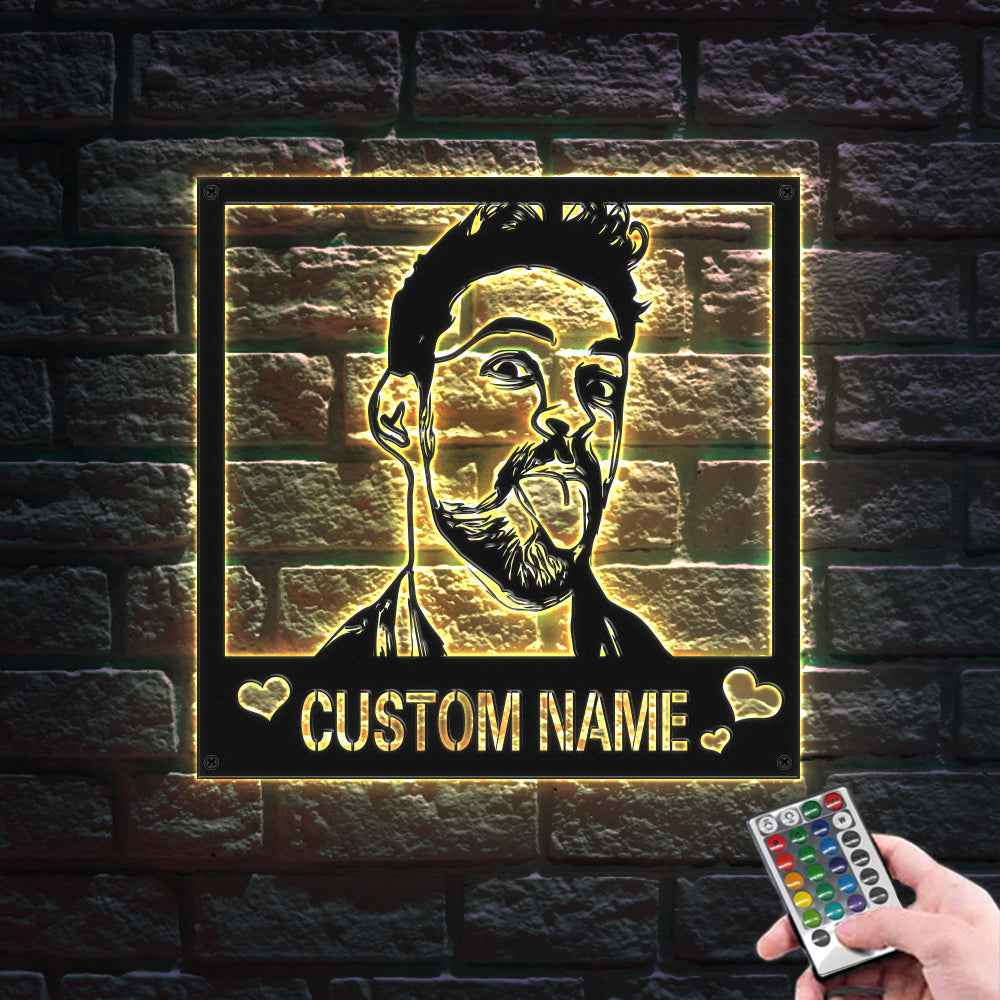Custom Metal Sign LED Light Personalized Photo Sign Wall Art Home Decor Gift