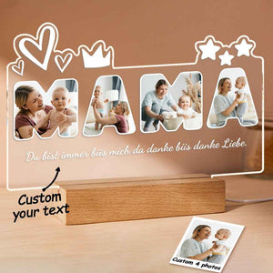 Custom Photo Night Light Personalized Mama Lamp Gifts for Mother's Day