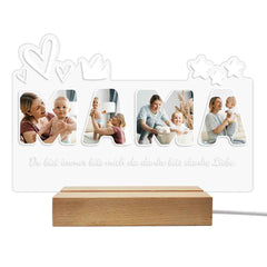 Custom Photo Night Light Personalized Mama Lamp Gifts for Mother's Day