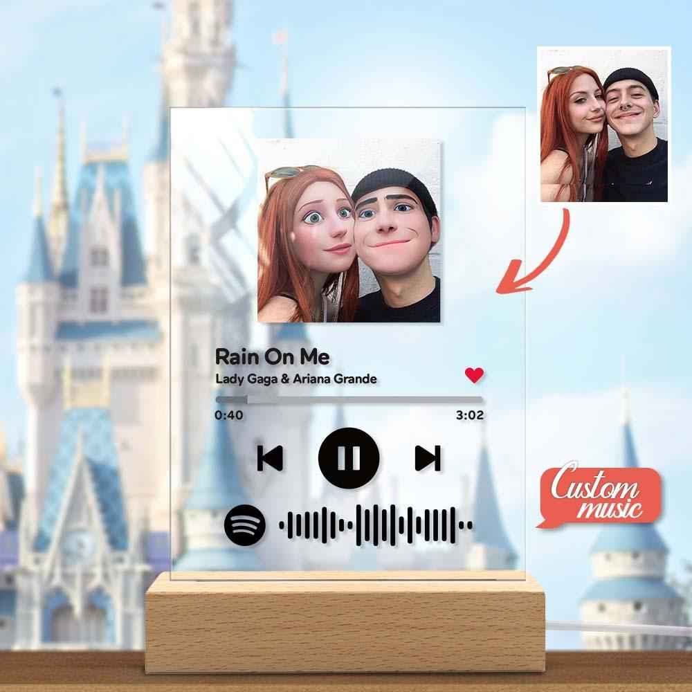 Scannable Music Code Comic Filter Plaque Keychain Music and Photo Acrylic Gifts for Couple