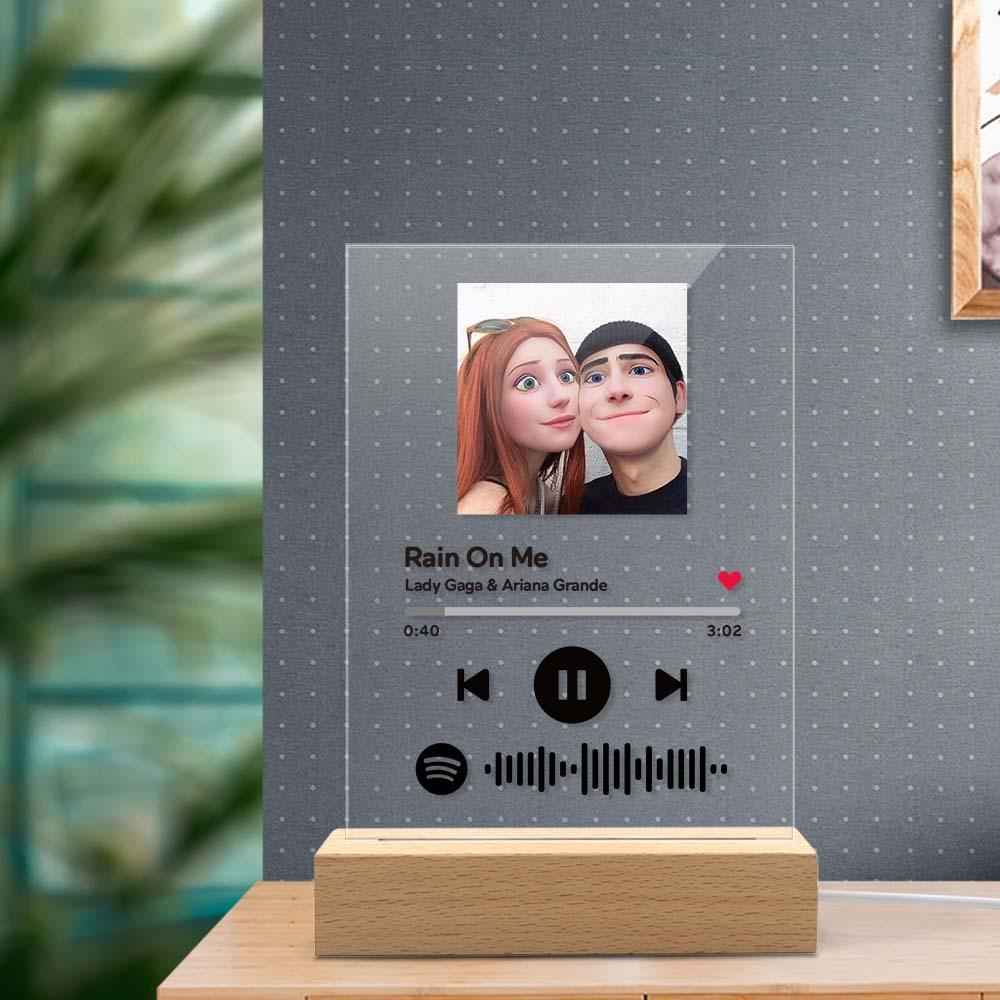 Scannable Music Code Comic Filter Plaque Keychain Music and Photo Acrylic Gifts for Couple