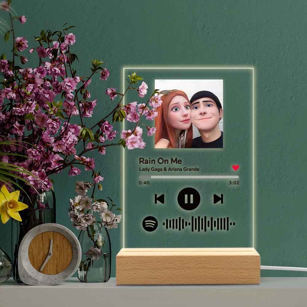 Scannable Music Code Comic Filter Plaque Keychain Music and Photo Acrylic Gifts for Couple