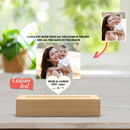 Personalised Mother's Day Gift - Custom Photo Keychain, Plaque & Night Light