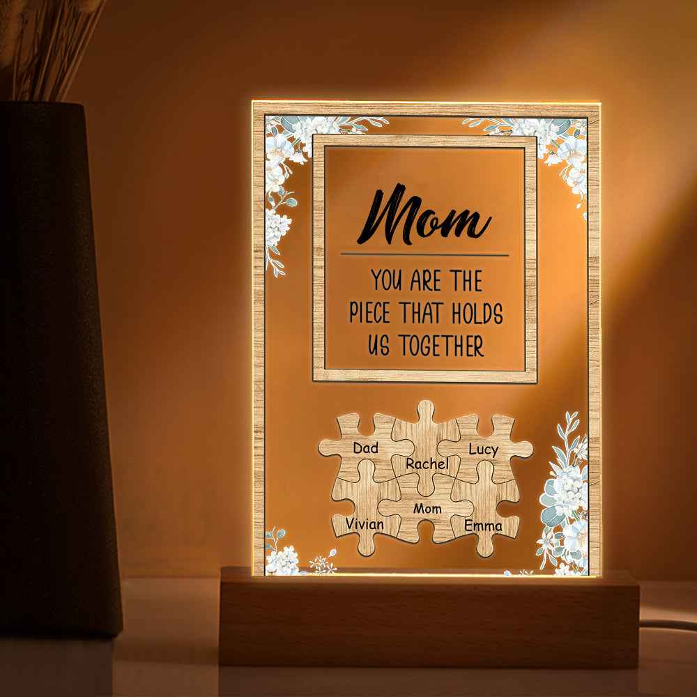 Personalized Dad You Are the Piece that Holds Us Together Acrylic Night Light Father's Day Gift for Dad