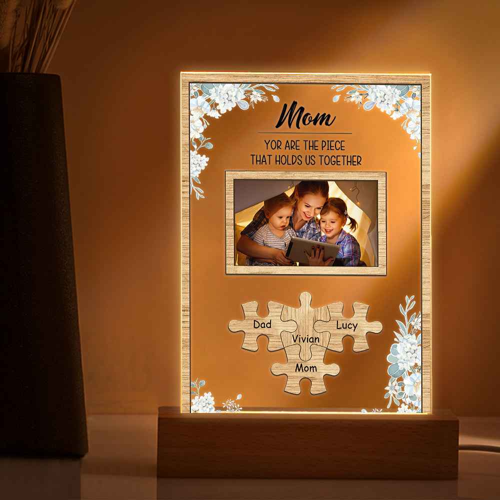 Personalized Dad You Are the Piece that Holds Us Together Photo Acrylic Night Light Father's Day Gift for Dad