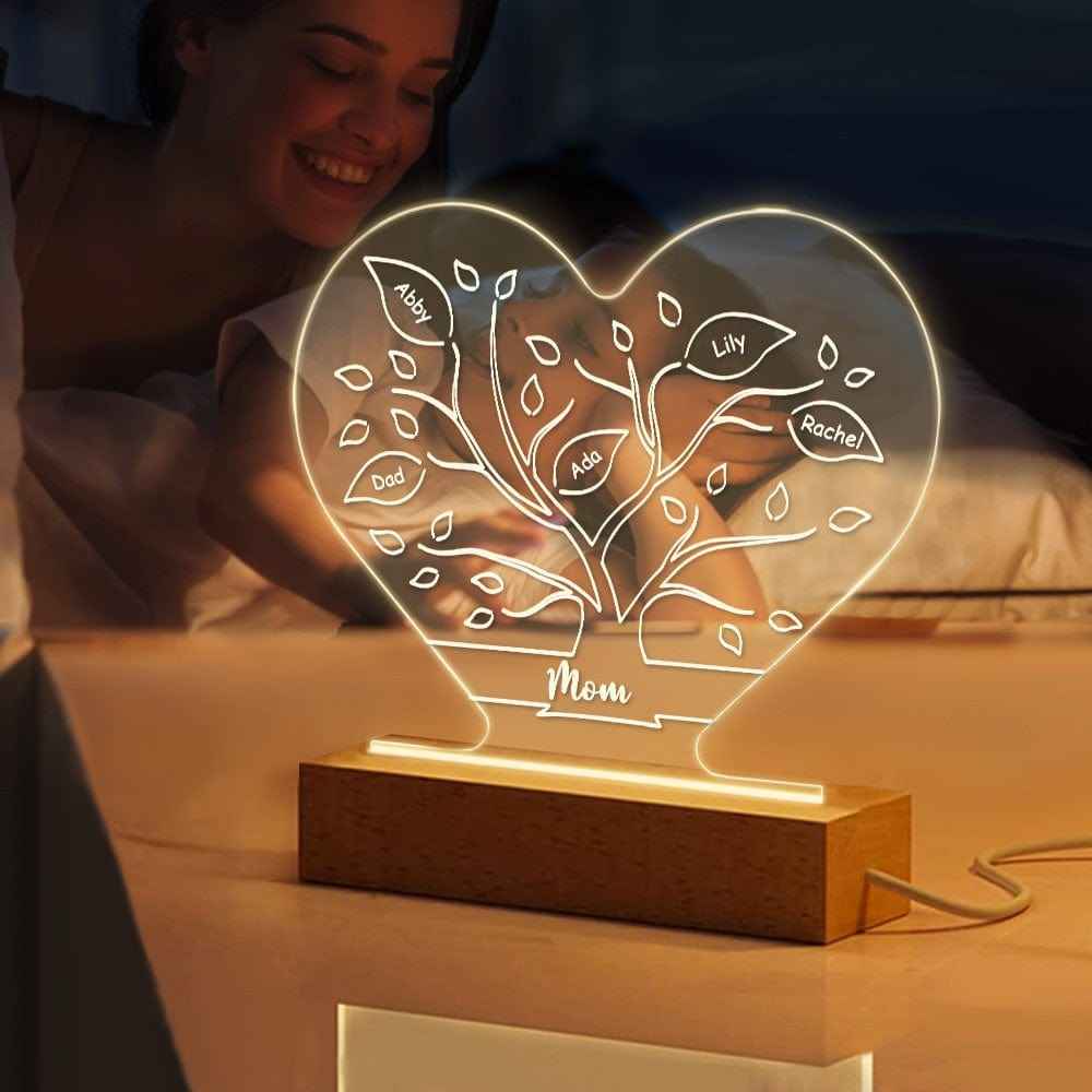 Custom Night Light With Family Tree and Names Gifts for Mom