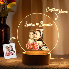 Personalized Photo Night Light with Names Gifts for Mom