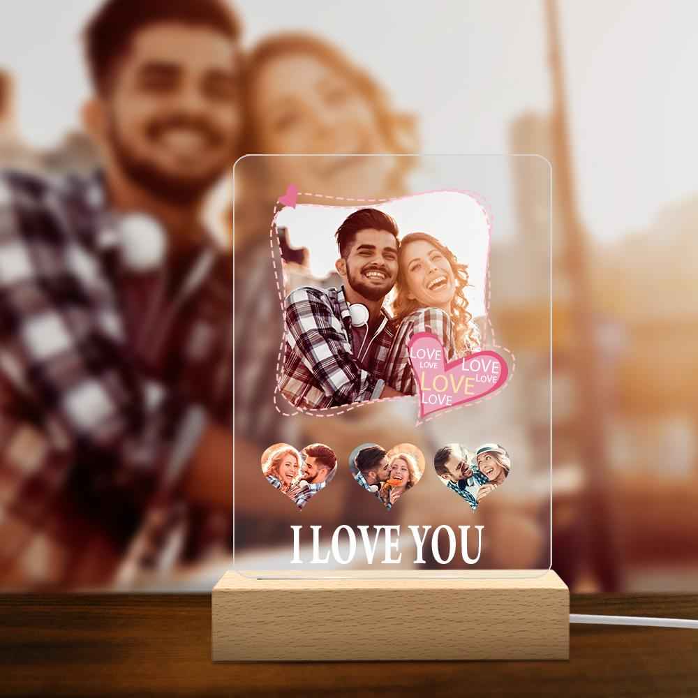Custom Photo Night Light Engraved Love Lamp for Couple Gift