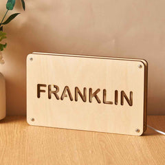 Personalized Wood Night Light With Text Custom Name Lamp For Living Room