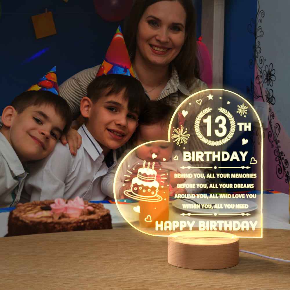 Personalised Night Light Custom Acrylic Lamp Birthday Gifts for Friends or Family