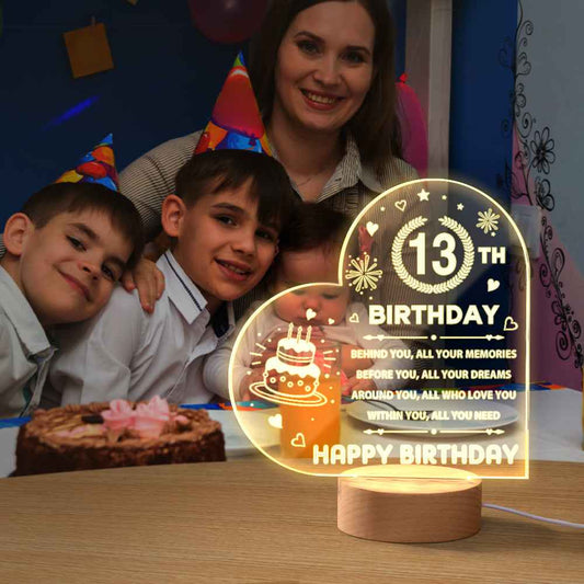 Personalised Night Light Custom Acrylic Lamp Birthday Gifts for Friends or Family