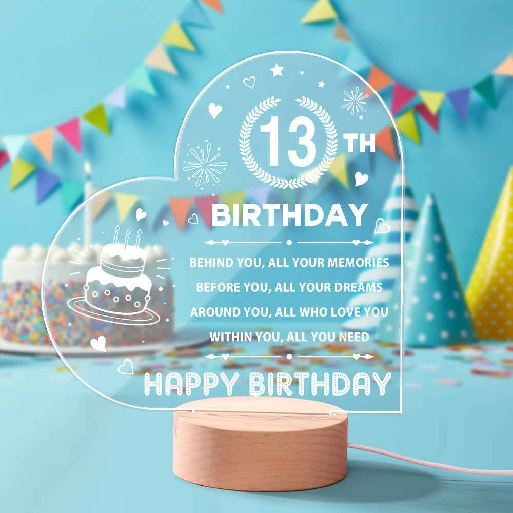 Personalised Night Light Custom Acrylic Lamp Birthday Gifts for Friends or Family