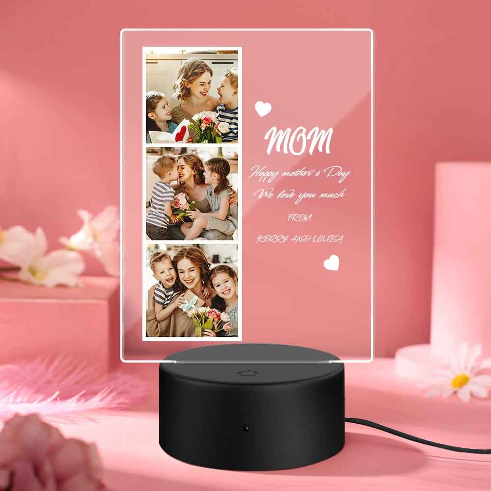 Mother's Day Gift Custom Photo Night Light for Mom Custom Photo and Name