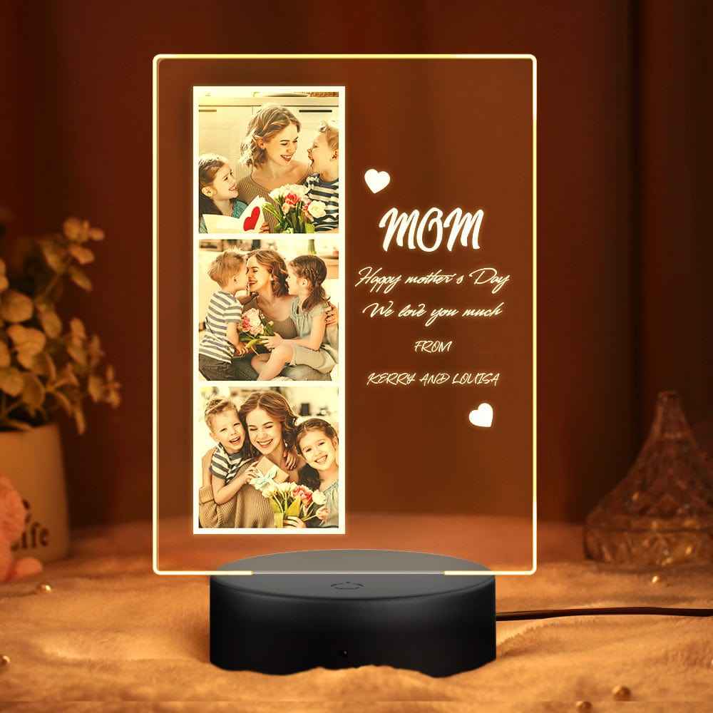 Mother's Day Gift Custom Photo Night Light for Mom Custom Photo and Name