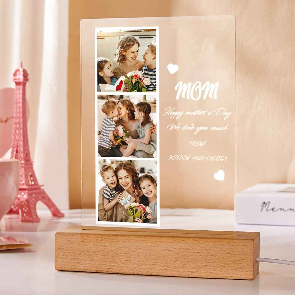 Mother's Day Gift Custom Photo Night Light for Mom Custom Photo and Name