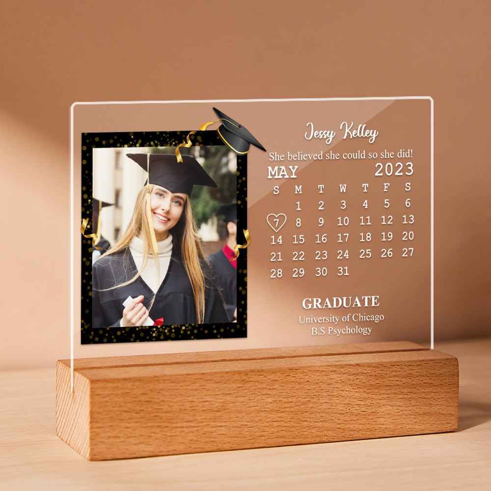 Custom Acrylic Photo Lamp Engraved Night Light Graduation Gifts for Friends