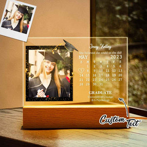 Custom Acrylic Photo Lamp Engraved Night Light Graduation Gifts for Friends