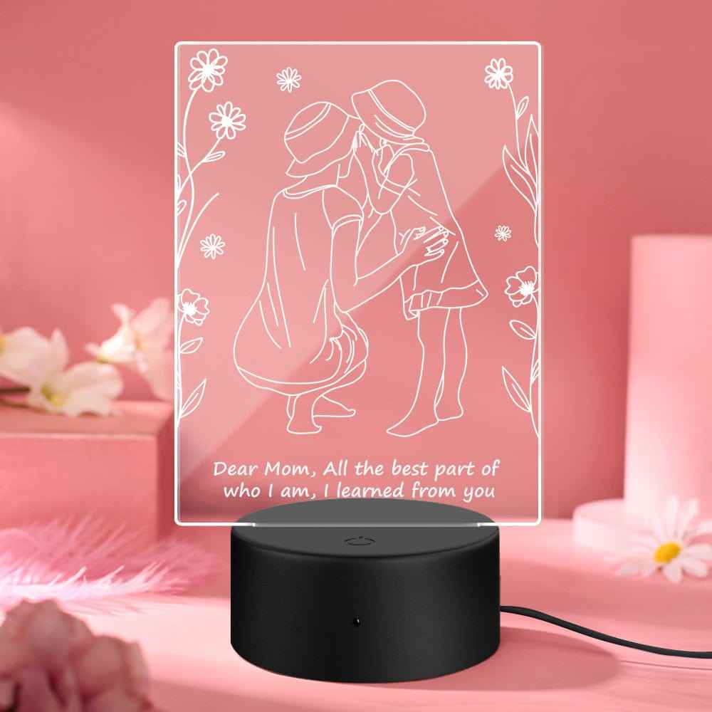 Custom Led  Lamp Custom Night Light 7 Colors Gifts for Mom