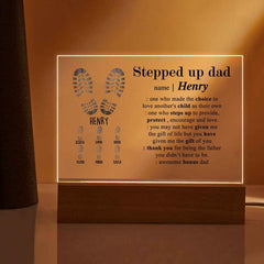 Custom Acrylic Lamp With Names Engraved Night Light Gifts for Step Father