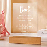 Father's Day Gift Personalized Dad You Are the Piece that Holds Us Together Acrylic Night Light for Dad