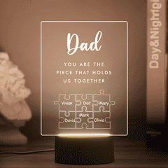 Personalised Dad Night Light - You Are The Piece That Holds Us Together Acrylic LED Gift