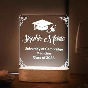 Custom Text Graduation Lamp Square For Friend