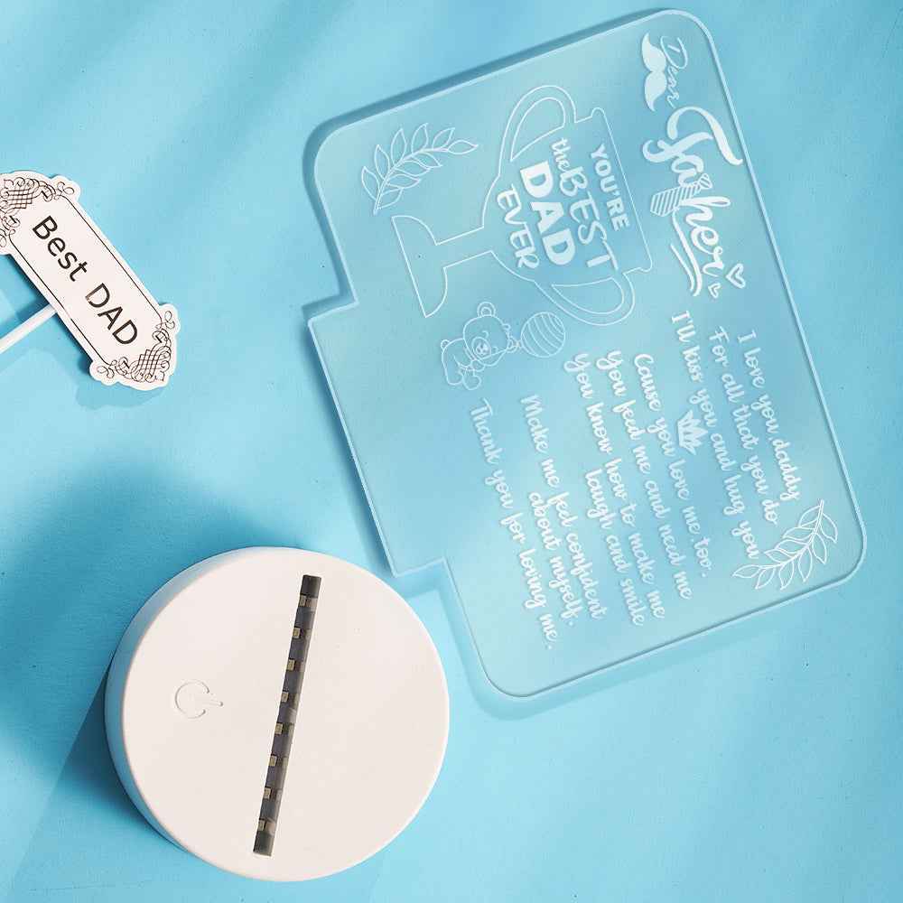 Custom Night Light To Dad Personalized Text Sign- From Children - You are The Best Dad