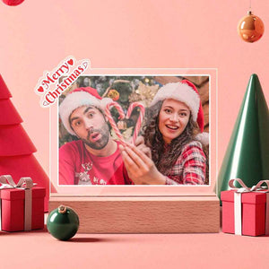 Custom Merry Chirstmas LED Photo Night Light For Couple Desk Top Decoration