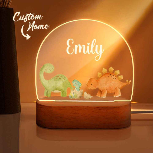 Personalized Name Baby Dinosaur Night Light Custom Name Nursery Room Lamp Gift For Kids