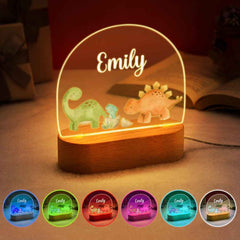 Personalized Name Baby Dinosaur Night Light Custom Name Nursery Room Lamp Gift For Kids