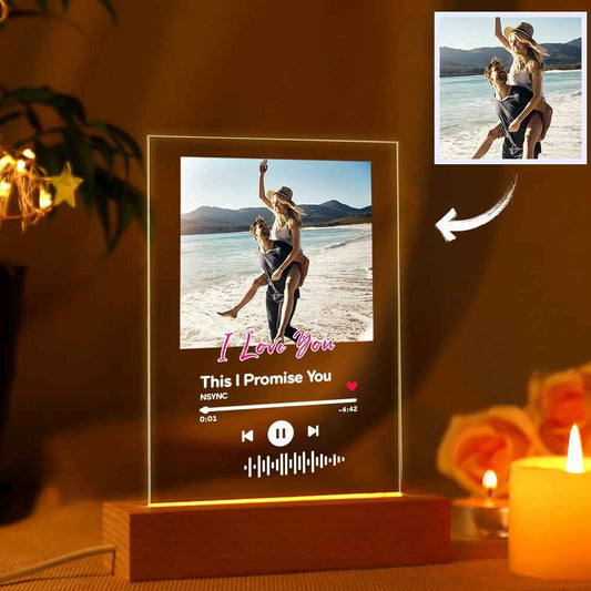 Custom Scannble Keychain/Plaque/Night Light Gifts For Lover Decorated Letter - I Love You