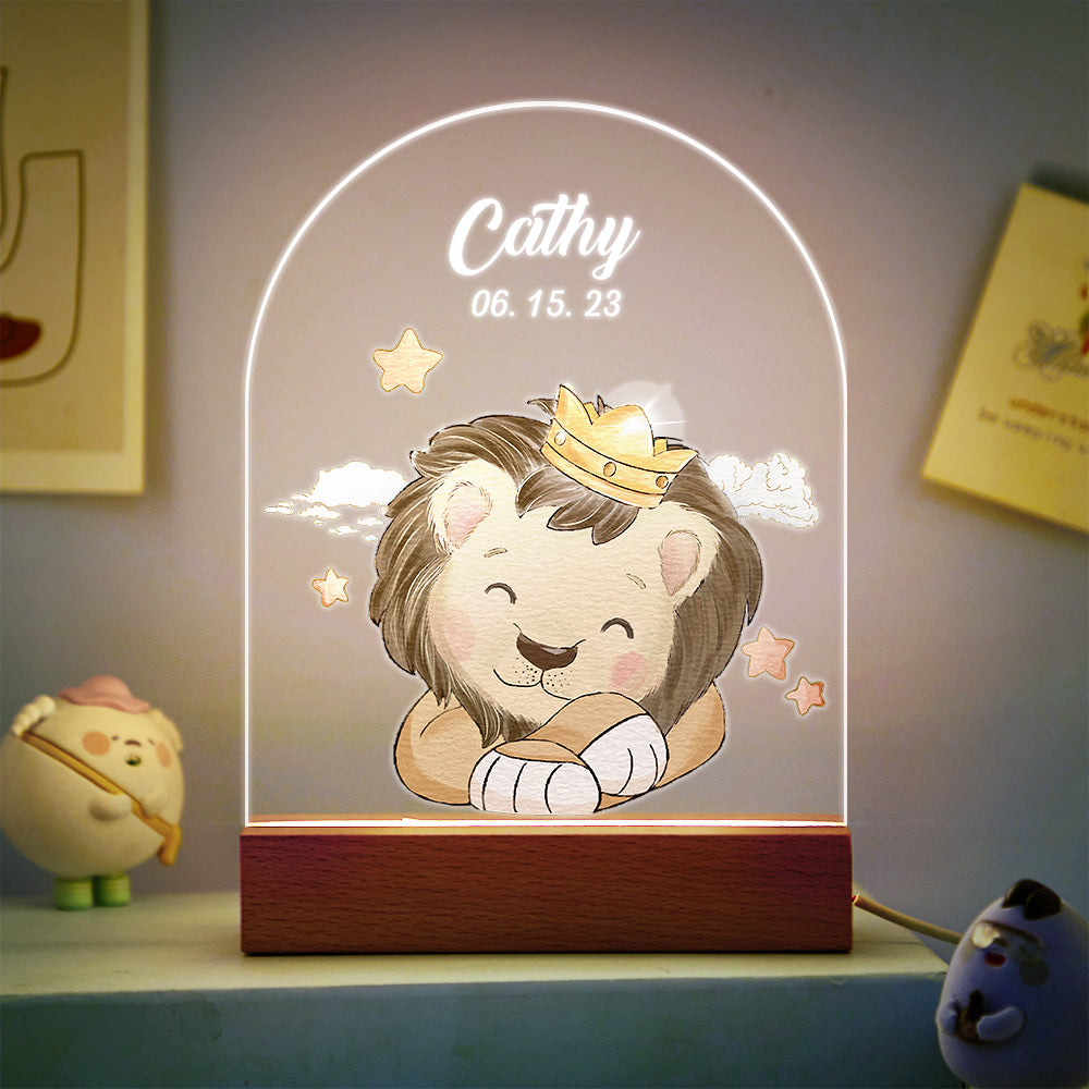 Personalised Santa & Elk Christmas Tree Night Light - Custom Name Desk Lamp