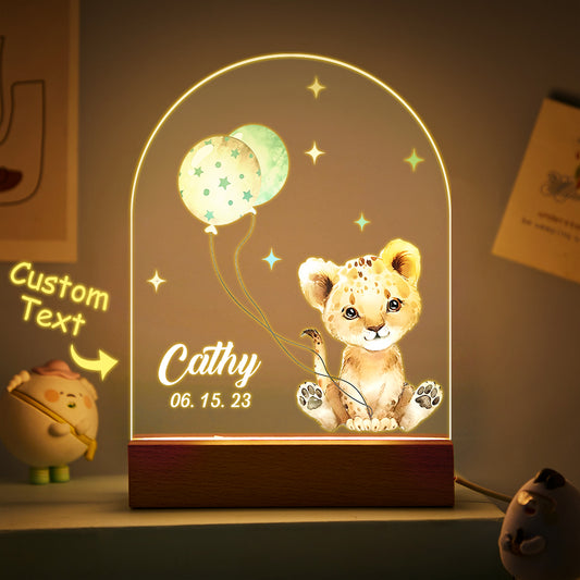 Personalised Santa & Elk Christmas Tree Night Light - Custom Name Desk Lamp