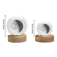 Personalized 2D Moon Phase Crystal Ball Night Light Unique Valentine's Day Gifts