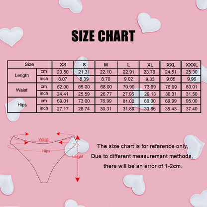 Men’s underwear size chart and measurement guide for personalised photo boxers — check waist and hip measurements before ordering personalised underwear