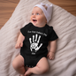 Matching father and baby shirts set concept featuring baby handprint tee and coordinating daddy t-shirt — matching father baby shirts for new dads