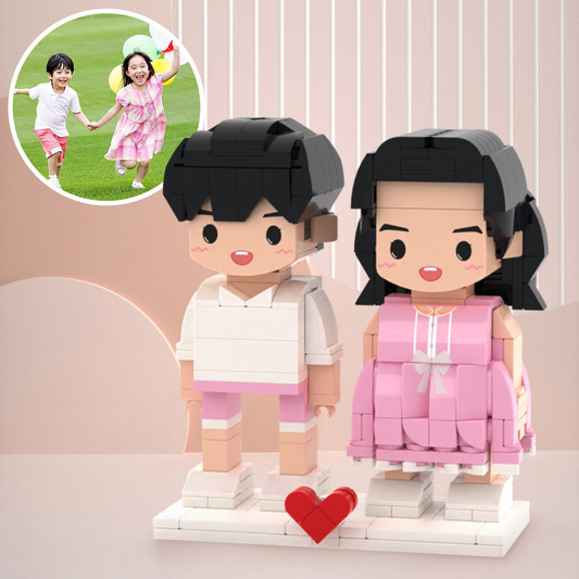 Surprise Gift for Kids 2 People Full Custom Brick Figures Customize Brick Figures Small Particle Block Toys - PhotoOnGifts