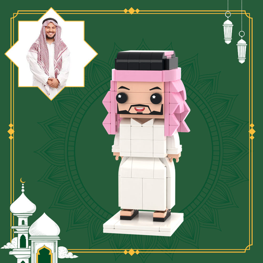 Personalised full‑body custom brick figure (1 person) made from eco‑friendly ABS small particle blocks — bespoke mini block toy gift for Australia & the UK