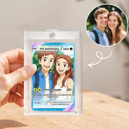 Personalised Valentine's Poke Card in brushed stainless steel with custom engraved couple names and short message perfect as a bespoke stainless steel couple gift