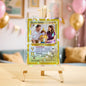 Personalised Poke-style photo game card front view featuring a custom portrait and name – custom trading card gift, pocket-sized keepsake (7.6×10.6cm)