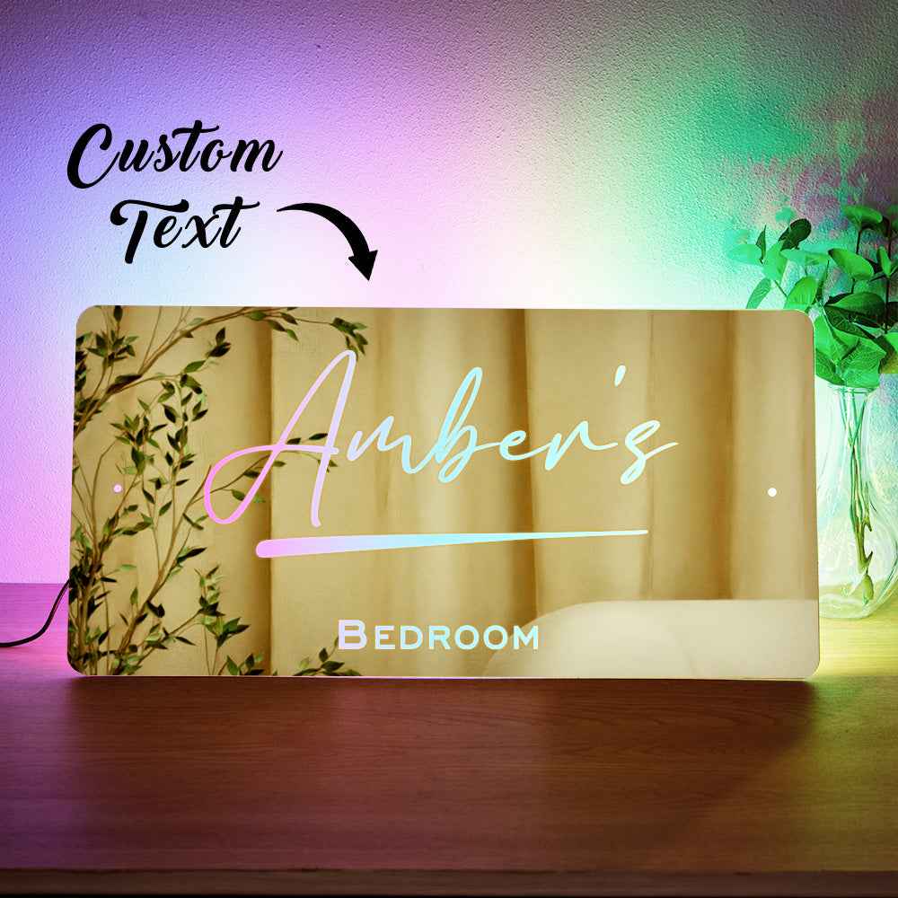 Personalised Name Mirror Light Up Mirror Home Decoration New House Warming Gifts