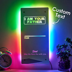 Personalised 'I Am Your Father' Star Wars Lightsaber Mirror Lamp - Unique Father's Day Gift