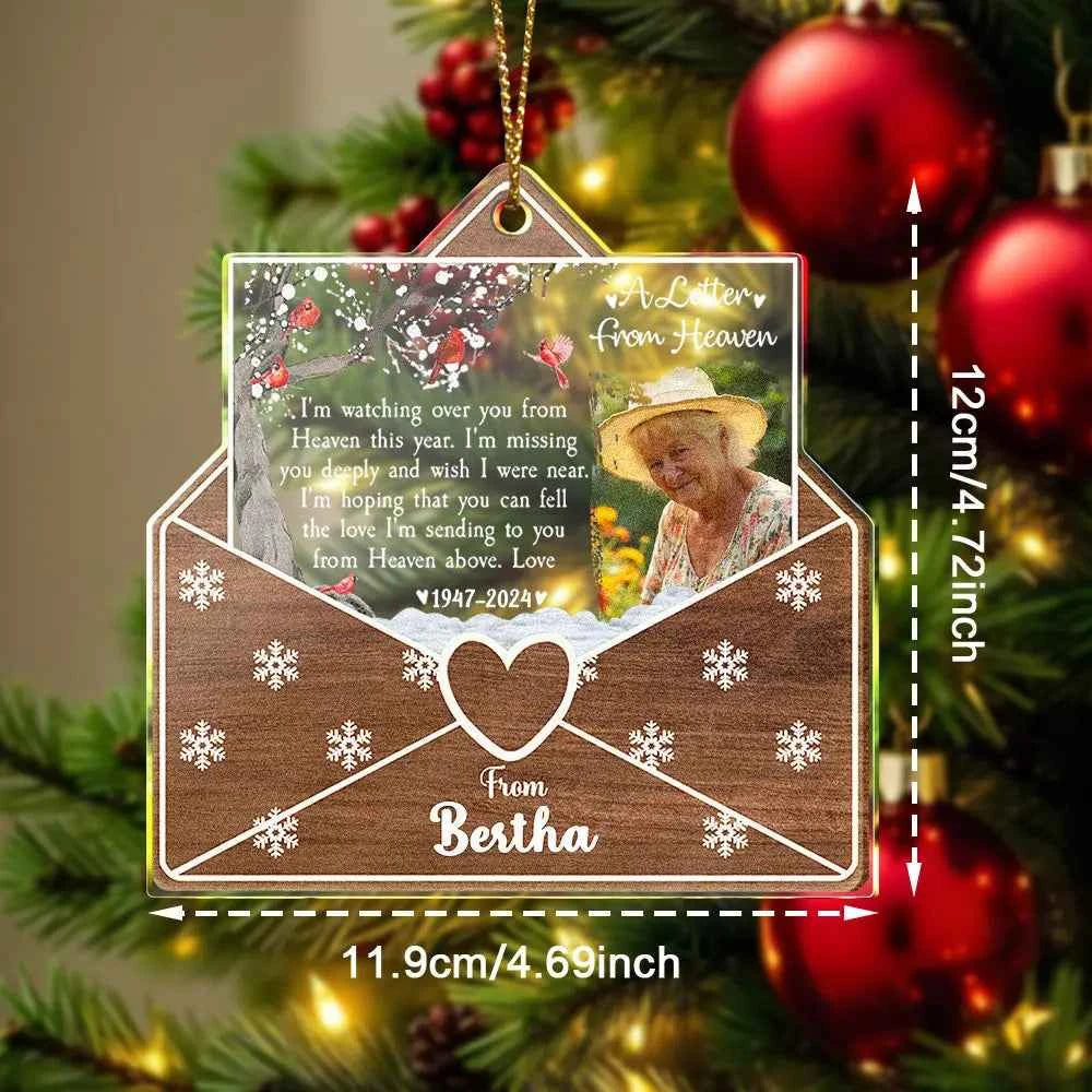 Personalized Photo Letter From Heaven Memorial Christmas Ornament Meaningful Christmas Gifts