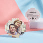 Close-up of interlocking brick connectors on personalised photo brick puzzle — durable PVC, DIY assembly and vibrant UV printing
