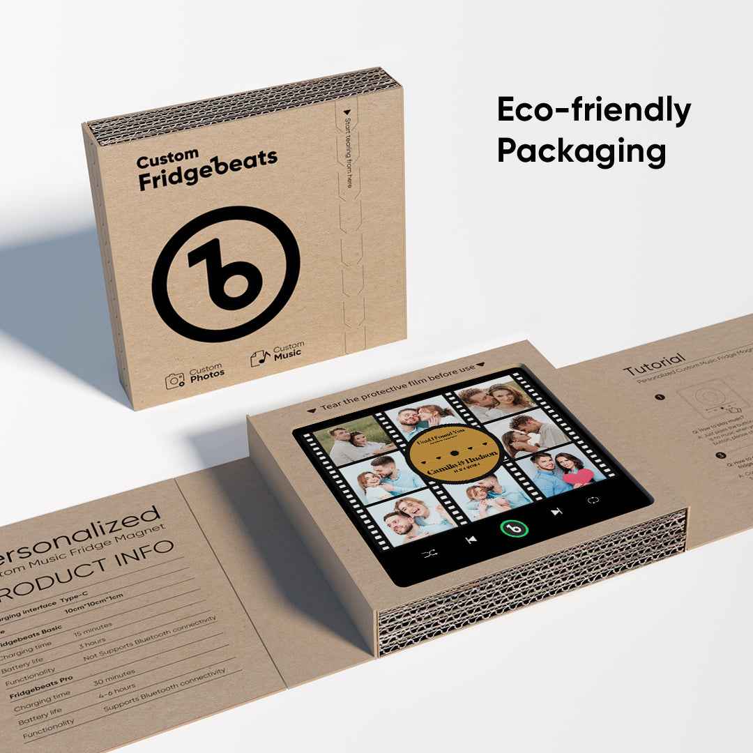 FridgeBeats Frameless New 4.0 Upgrade Custom Music Fridge Magnet Film Photo Collage Style Fridge Magnet Gift for Lover