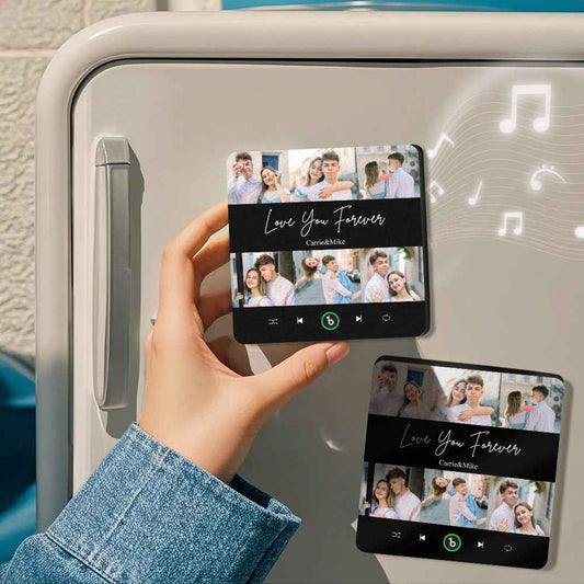 FridgeBeats Frameless Custom Photos Text Music Fridge Magnet Special for Valentine's Day New 4.0 Upgrade Colorful Album Sticker