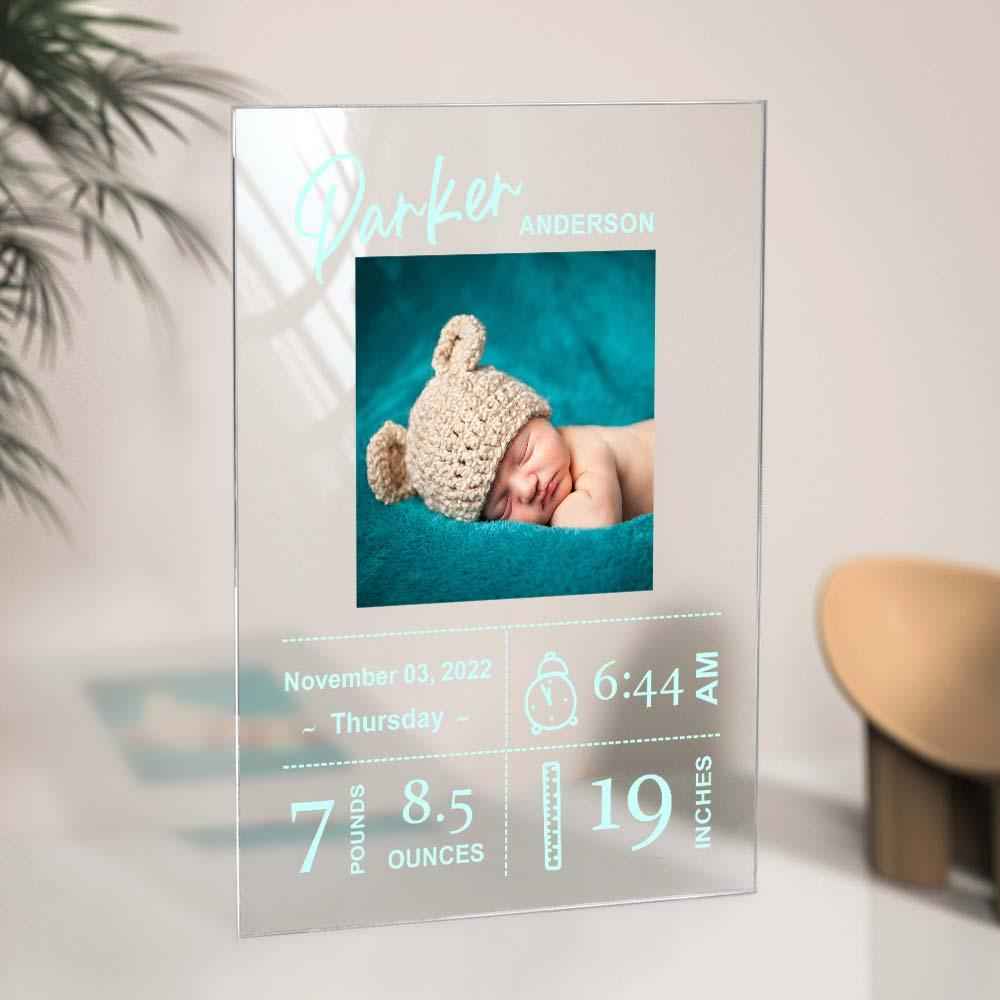 Personalized Baby Birthday Plaque Custom Baby Photo Plaque Gift